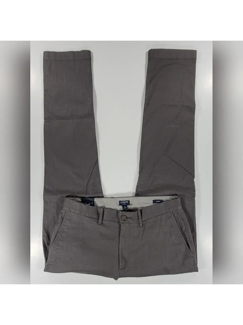 NEW J. Crew Chino Khaki Pants Mens 30x32 Slim Fit Flex Stretch Gray NWT